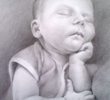 Retrato a lápiz · Bebé